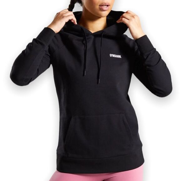 Gymshark Rare Women’s Crest Black Lounge Casual Workout Long Sleeved Sweatshirt - Picture 1 of 6
